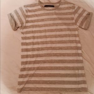 Grey and white striped t-shirt